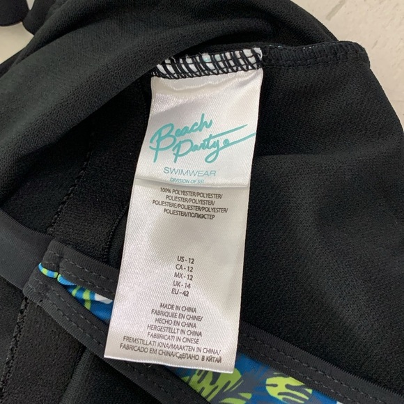 BEACH PARTY Blue and Green Patterned Swimsuit - Picture 5 of 5